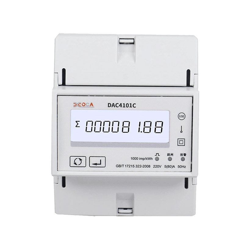 Dac4101c DIN 레일(릴레이 포함) 선불 단상 Modbus 에너지 미터