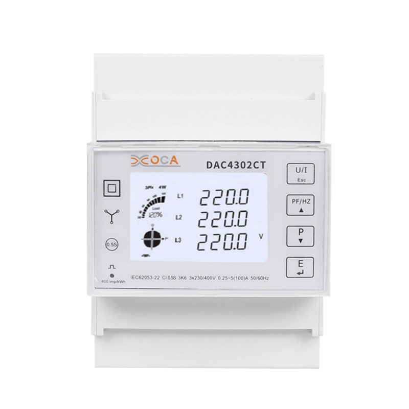 Dac4302CT DIN 레일 AC 3상 지능형 에너지 미터