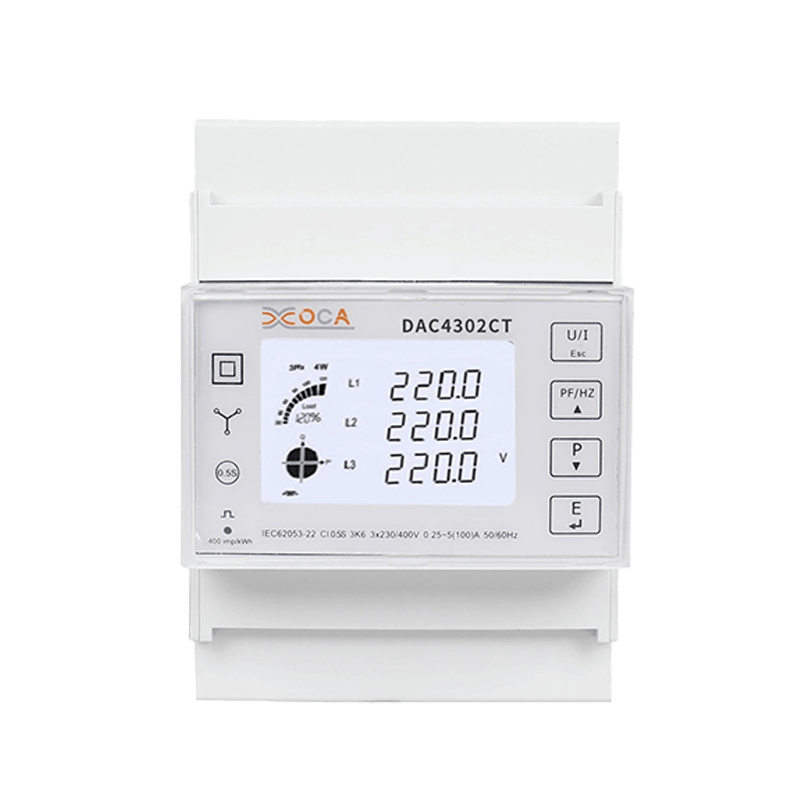 Dac4302CT DIN 레일 AC 3상 Modbus 스마트 에너지 미터 멀티미터