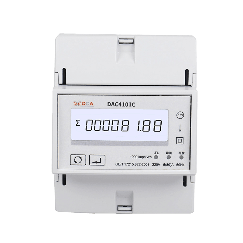 Dac4101C DIN 레일(릴레이 포함) 선불 단상 Modbus 전기 에너지 미터