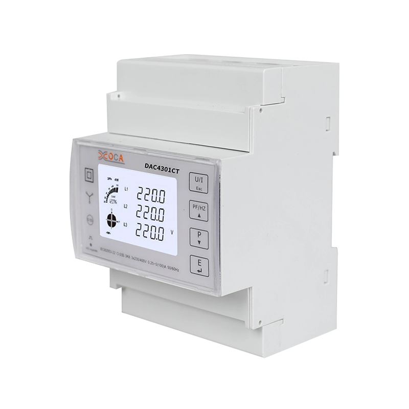 Dac4301CT DIN 레일 Modbus 3상 스마트 전기 에너지 미터