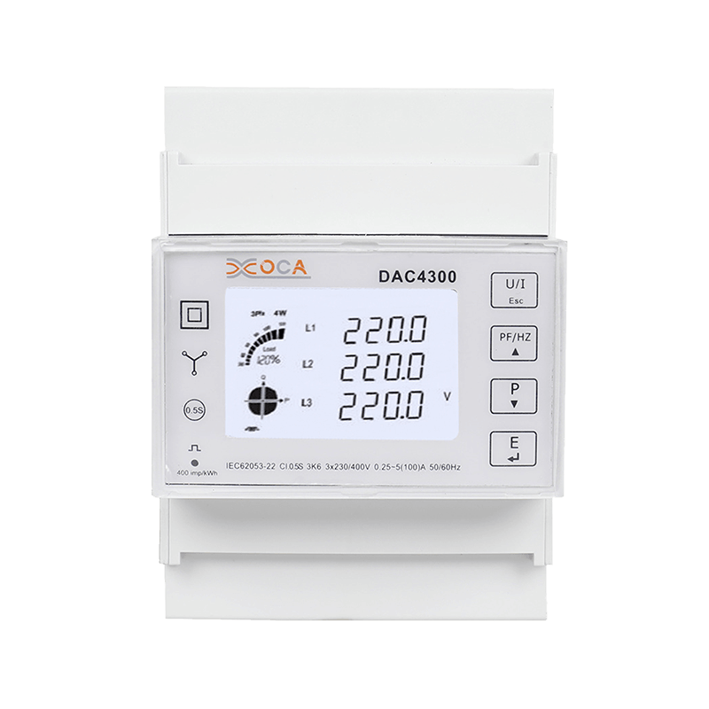 변압기 에너지 미터가 포함된 Dac4300 DIN 레일 LCD 삼상