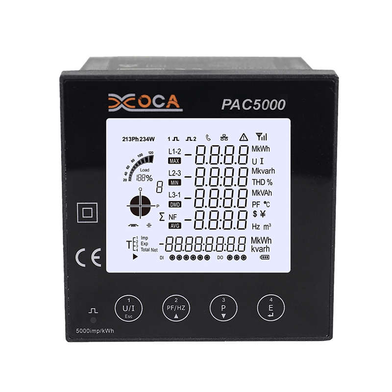 PAC5000 대형 LCD 디스플레이 패널 디지털 무선 에너지 미터 스마트 미터