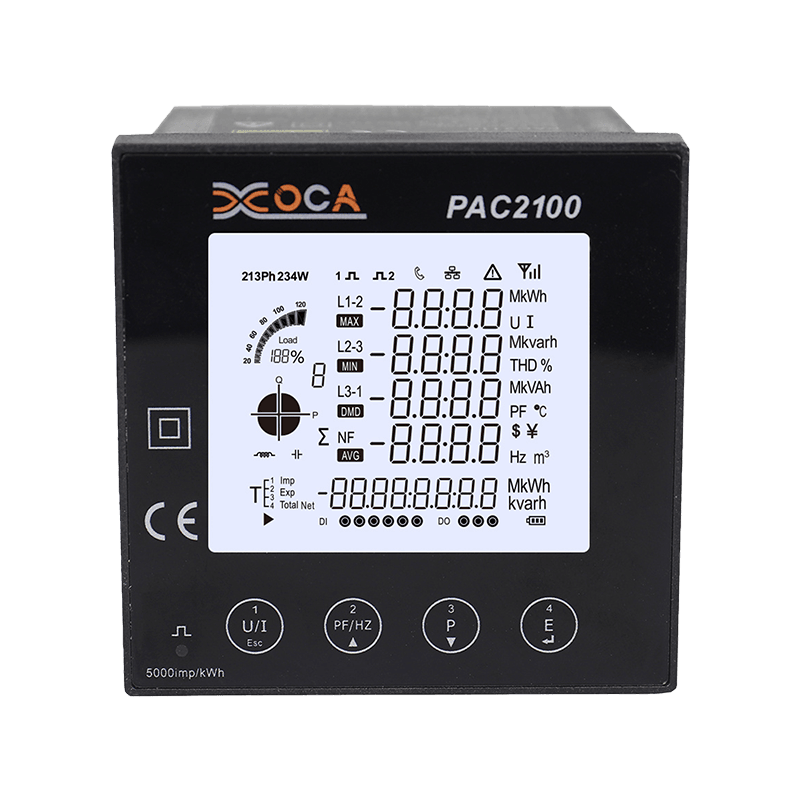 PAC2100 대형 LCD 디지털 스마트 파워 미터 에너지 미터