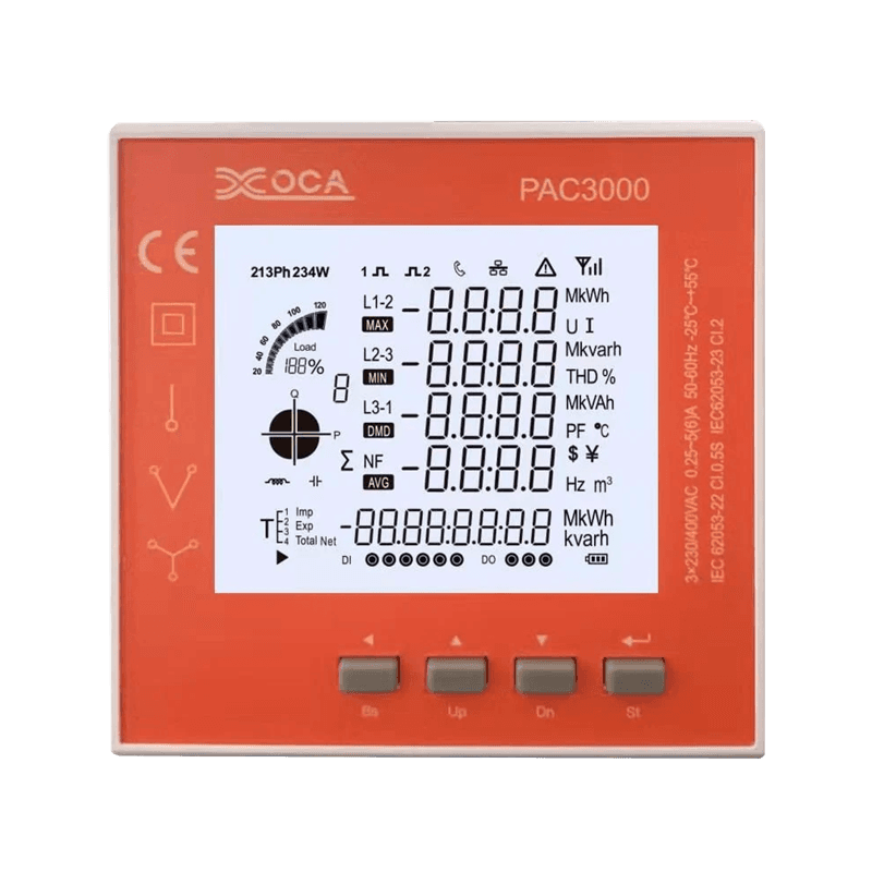 PAC3000 LCD 지능형 패널 파워 미터